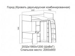 Кровать двухъярусная комбинированная в Новом Уренгое - novyj-urengoj.magazin-mebel74.ru | фото