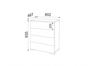 М05 (ручка брусок) Комод (4 ящика) в Новом Уренгое - novyj-urengoj.magazin-mebel74.ru | фото